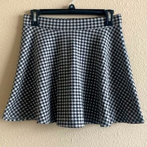 Black and White Plaid Mini Skirt